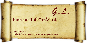 Gmoser Lóránt névjegykártya