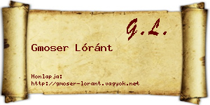 Gmoser Lóránt névjegykártya